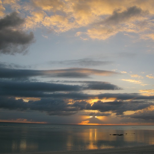 Sunset on Settlement beach, Picard, Aldabra.